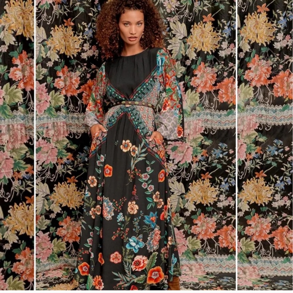 NWOT Johnny Was // Freya Printed Maxi Floral Long Sleeve Dress